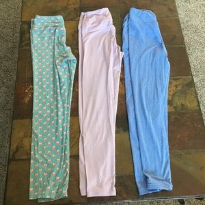 3 pair lularoe girls leggings